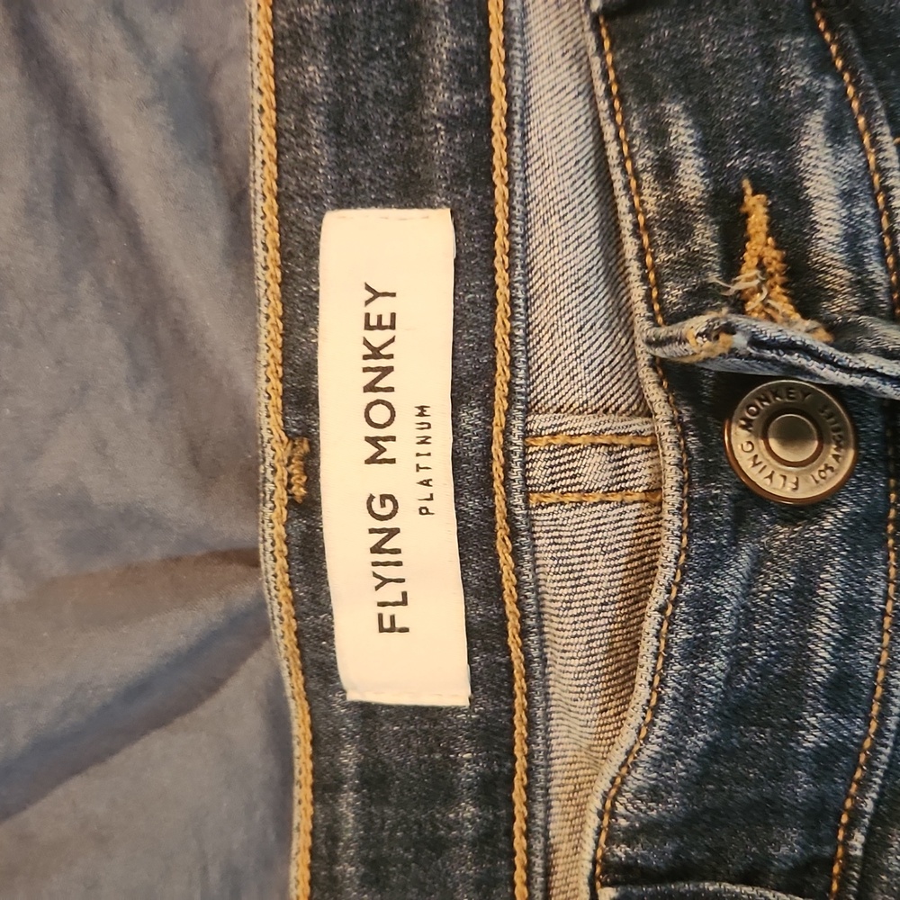 Flying monkey platinum super soft denim stretch Jean shorts